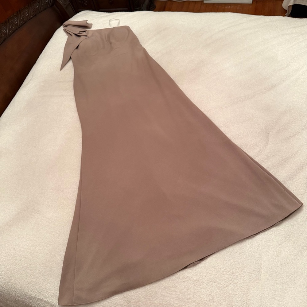 Azazie One Shoulder Tan Dress‎